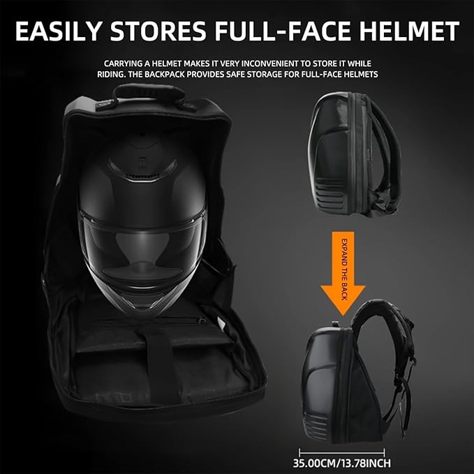 REDHORNS Midnight LED Eyes Biker Backpack for Motorcycle Riding