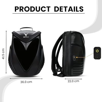 REDHORNS Midnight LED Eyes Biker Backpack for Motorcycle Riding