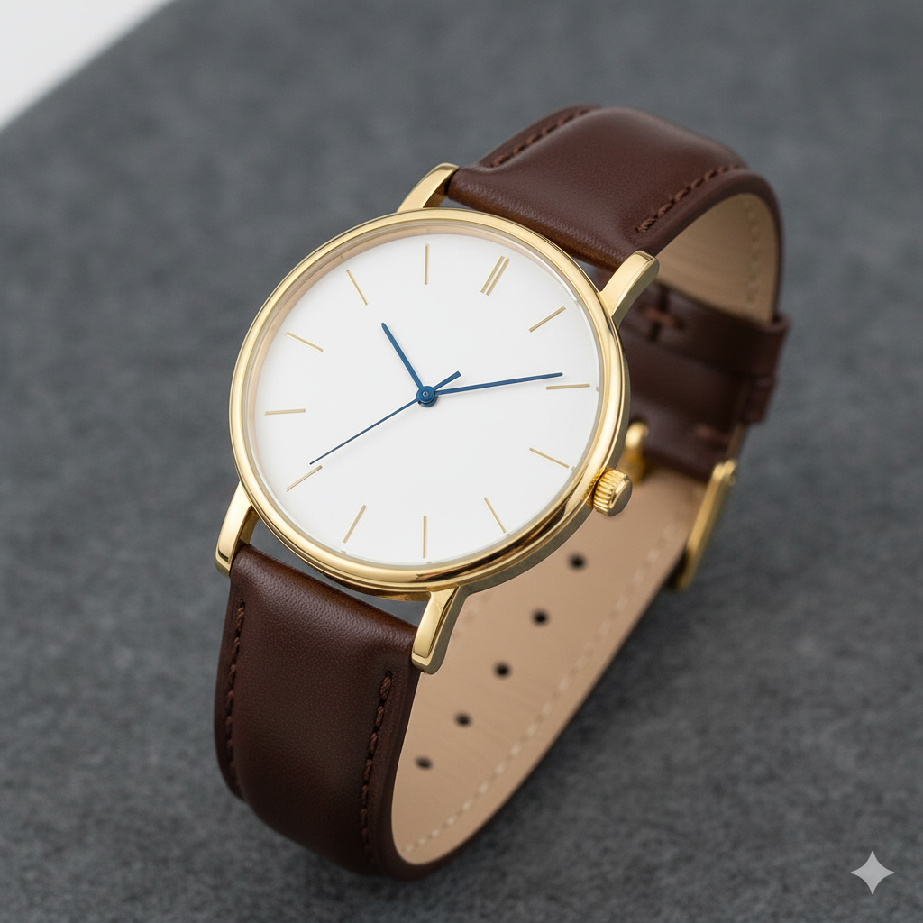 White Analog-Digital Dial Black