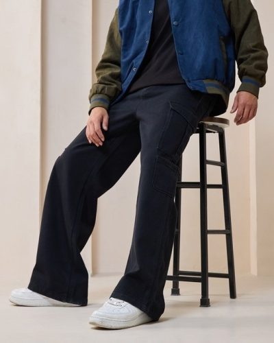 Men’s Black Baggy Straight Fit Jeans