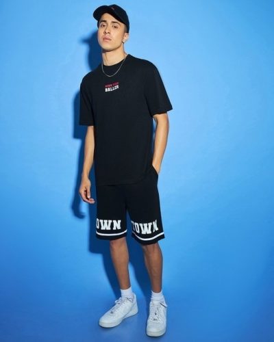 Men’s Black Oversized Co-ord Set | sporty and aesthetic